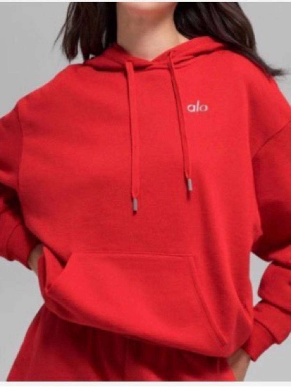 Alo Women's Red Hoodie Sweatshirt